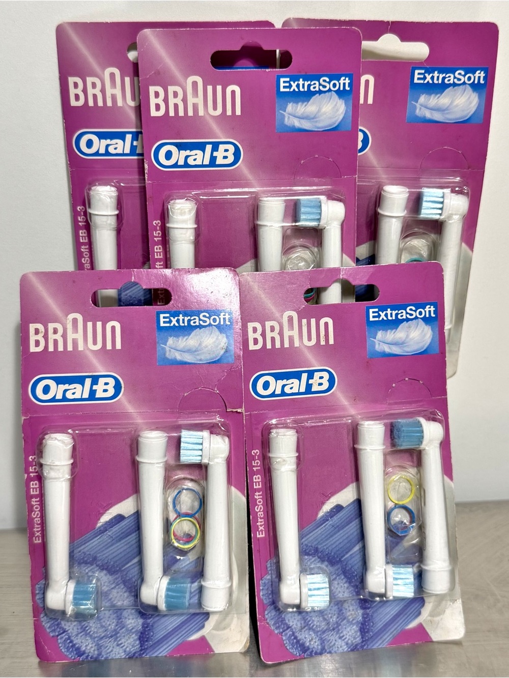 15 Total ~ ORAL-B Plaque Remover EB15 Extra Soft Toothbrush Head Refills - NEW